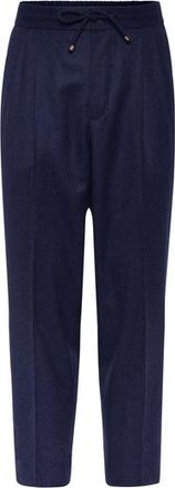 Brunello Cucinelli Virgin wool flannel trousers in Marine Blue at Nordstrom, Size 46 It