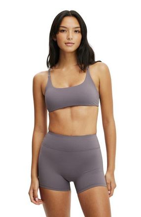Cotton On Womens Active Ultra Luxe Strappy Cross Back Crop in Violet Grey at Nordstrom, Size Medium