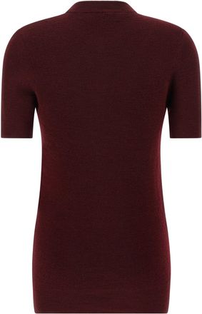 Prada Embellished Virgin Wool Sweater - Burgundy