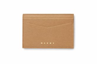 Marni Womens Prisma Tumbled Leather Folded Wallet In Cement Gray