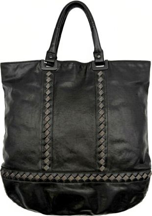 Bottega Veneta Black Leather Metal Mesh Tote Bag (Pre-Owned)