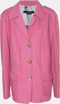 Marina Rinaldi Marina Sport By Marina Rinaldi Pink Leather Breasted Blazer
