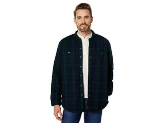 L.L.Bean Sherpa Lined Scotch Plaid Shirt Long Sleeve Regular Mens Clothing Black Watch : 2XL, Taffeta/Polyester/Fleece