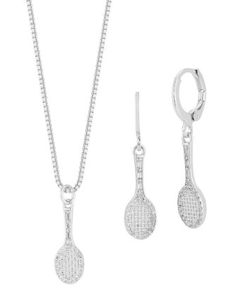 Sphera Milano Plated Cz Necklace/Earring Set