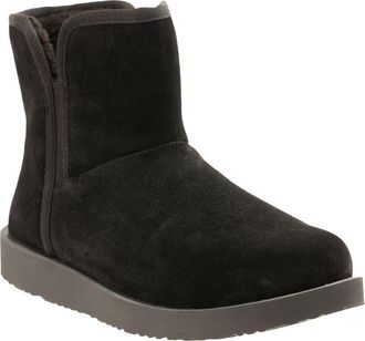 Revitalign Aspen Fireside Faux Fur Lined Leather Bootie Slipper in Black at Nordstrom, Size 8.5