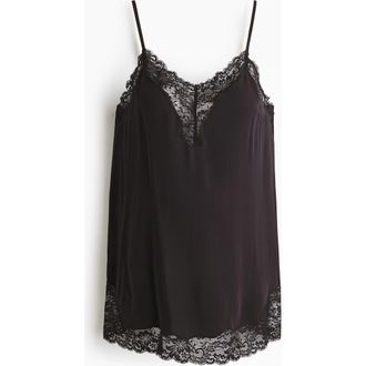 H&M Mama Lace-trimmed Strappy Top in Black at Nordstrom, Size X-Small