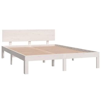Berkfield Home Beautiful Bed Frame White Solid Wood Pine 140x200 cm