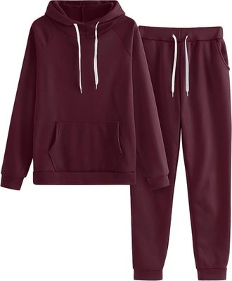Generic Tracksuit Womens Full Set UK 2 Piece Outfits Pullover Hooded Sweatshirt and Sweatpants Jogging Suit 2025 Winter Casual Lounge Sweatsuit with Pocket