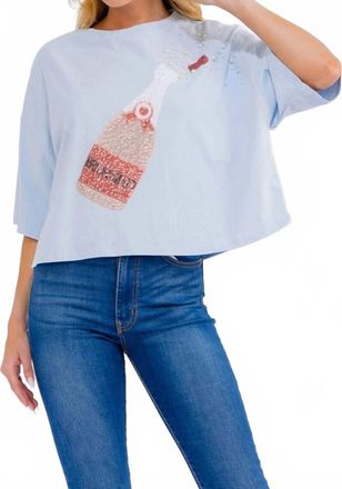 Peach Love California Bridesmaid T-Shirt With Beads In Blue