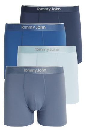 Tommy John Micro Stretch 4-Pack 4-Inch Boxer Briefs in Canal, Blue, Indigo, Blues at Nordstrom, Size Xx-Large