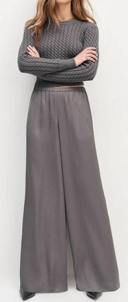 Favorite Daughter The Effortless Wide Leg Pant In Grey Shadow