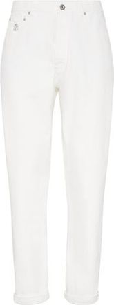 Brunello Cucinelli Iconic fit five-pocket trousers in Snow at Nordstrom, Size 48 It