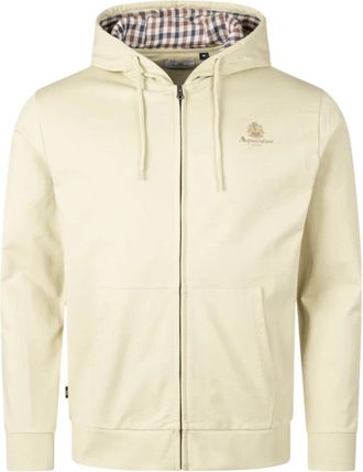 Aquascutum Klein Logo Volledige Rits Jas - Heren - Vesten met rits - Wit - 2XL - Hoodies & sweatvesten