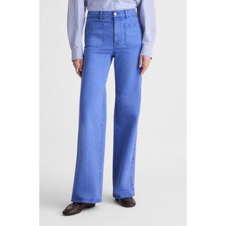 Madewell The Emmy Patch Pocket Wide Leg Pants in French Blue at Nordstrom, Size 27