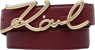 Karl Lagerfeld K/Signature Riem - Dames - Riemen - Bruin - 65 CM - Leer - Accessoires