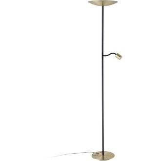 Loops Stylish Brushed Brass & Black LED Floor Lamp for Indoor Space