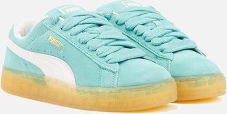 Puma Womens Puma Suede XL Suede Aquatic/White Trainers - Blue - Size: 6