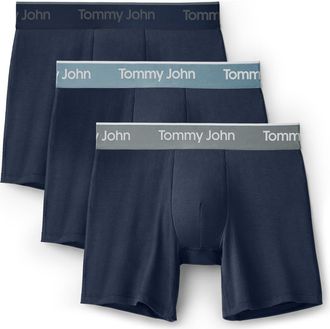 Tommy John 3-Pack Second Skin 6-Inch Stretch Modal Boxer Briefs in Dress Blues Multi at Nordstrom, Size Xx-Large