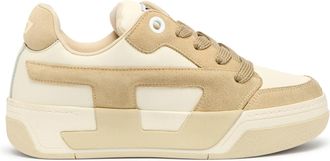 Diesel D-Ollie-Distressed sneakers in leather and suede - Sneakers - Woman - Beige