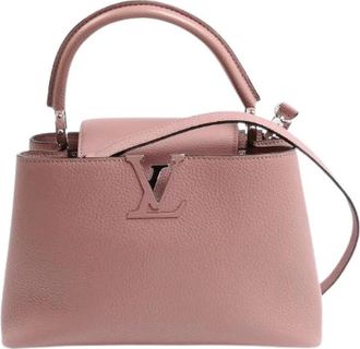 Louis Vuitton Pre-owned Capucines PM Taurillon Leren Handtas - Dames - Vintage Handtas - Roze - ONE Size - Leer - Vintage