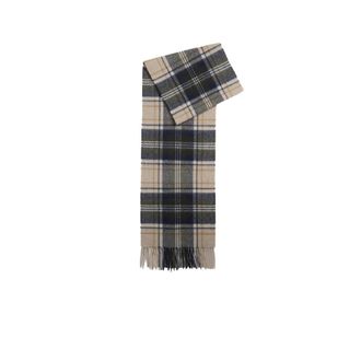 Barbour New Check Tartan Sjaal - Heren - Accessoires - Beige - Maat: ONE Size Wol