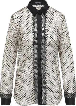 Tom Ford Flock Polka Dot Shirt - Dames - Overhemden - Veelkleurig - XS - Polyester - Overhemden