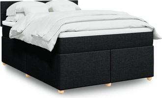 vidaXL Vidaxl - Cama Box Spring Con Colch&oacute;n Tela Negro 160x200 Cm