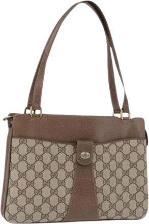 Gucci Pre-owned Vintage Schoudertas - Dames - Vintage Schoudertas - Beige - ONE Size - Leer - Vintage