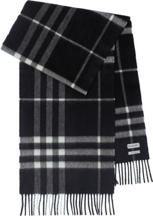 Burberry check cashmere scarf - unisex - Cashmere - OS - Black