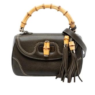 Gucci Pre-owned Mini Bags, female, Green, Size: ONE SIZE Pre-owned New Bamboo Satchel