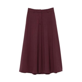 PESERICO Uitlopende midi-rok met riemlussen - Dames - Rokken - Rood - Maat: M