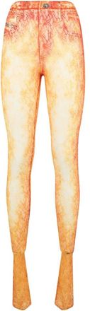Diesel Faded Skinny Broek - Dames - Broeken - Oranje - Maat: S Nylon