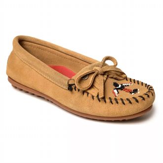 Minnetonka Womens Thunderbird Animikii Moccasin In Taupe