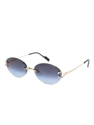 Cartier CT0551S Gradient Lens Rimless Sunglasses - Gold