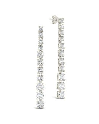 Sterling Forever CZ Natasha Drop Stud Earrings