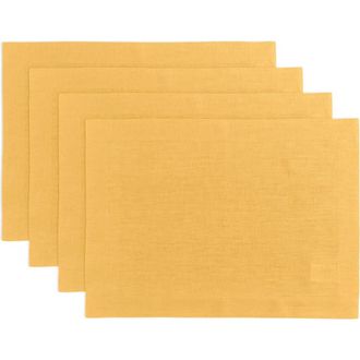 Solino Home Linen Placemats - Fete, 14 x 19 in Mustard Yellow at Nordstrom, Size Medium
