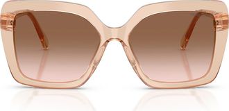 Swarovski 57mm Butterfly Sunglasses in Transparent Beige /Brown at Nordstrom