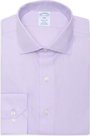 Brooks Brothers Regular Fit Herringbone Non-Iron Cotton Dress Shirt in Viola at Nordstrom Rack, Size 14.5 - 32/33
