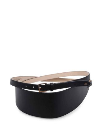 Max Mara leren riem met logoplaat