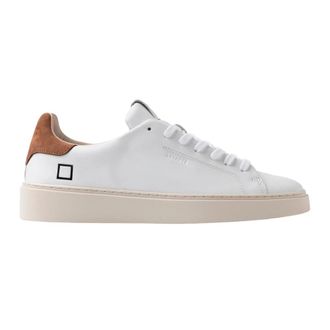 D.A.T.E. Sneakers, male, White, Size: 11 US Brown Leather Sneakers with Raised Insole