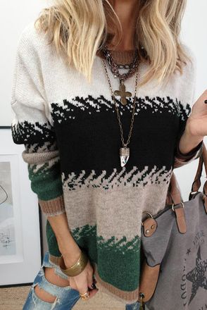 Azura Exchange Kleurblok Relaxed Sweater