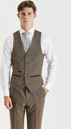 PAUL ANDREW Waistcoat Wool Blend Tweed Tailored Fit Vest