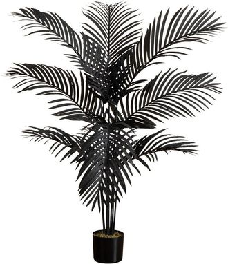 Nearly Natural 4Ft. Artificial Halloween Black Paradise Palm Tree