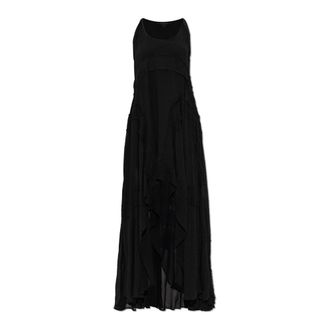 AllSaints Maxi Dresses, female, Black, Size: M Dorina Sleeveless Ruched Maxi Dress