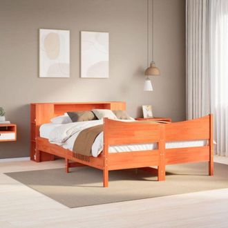 vidaXL Vidaxl - Cama Sin Colch&oacute;n Madera Maciza De Pino Marr&oacute;n Cera 140x190 Cm