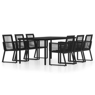 Berkfield Home 7 Piece Garden Dining Set Black
