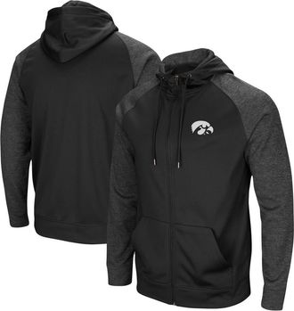 Colosseum Mens Colosseum Black Iowa Hawkeyes Big & Tall Blackout Raglan Full-Zip Hoodie at Nordstrom, Size 3Xb