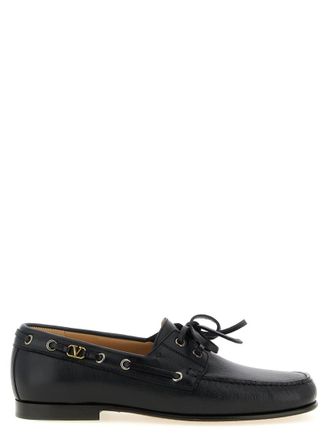Valentino Garavani Black Leather Loafers