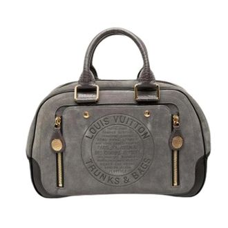 Louis Vuitton Pre-owned Handbags, female, Gray, Size: ONE SIZE Pre-owned Vintage Suede Handbag