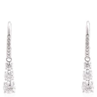 Swarovski Attract Trilogy Rhodium Plated Drop Earrings